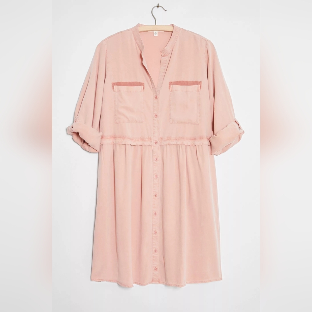 Cloth &Stone From Anthropolofir Light Pink Button-Front Shirt Dress